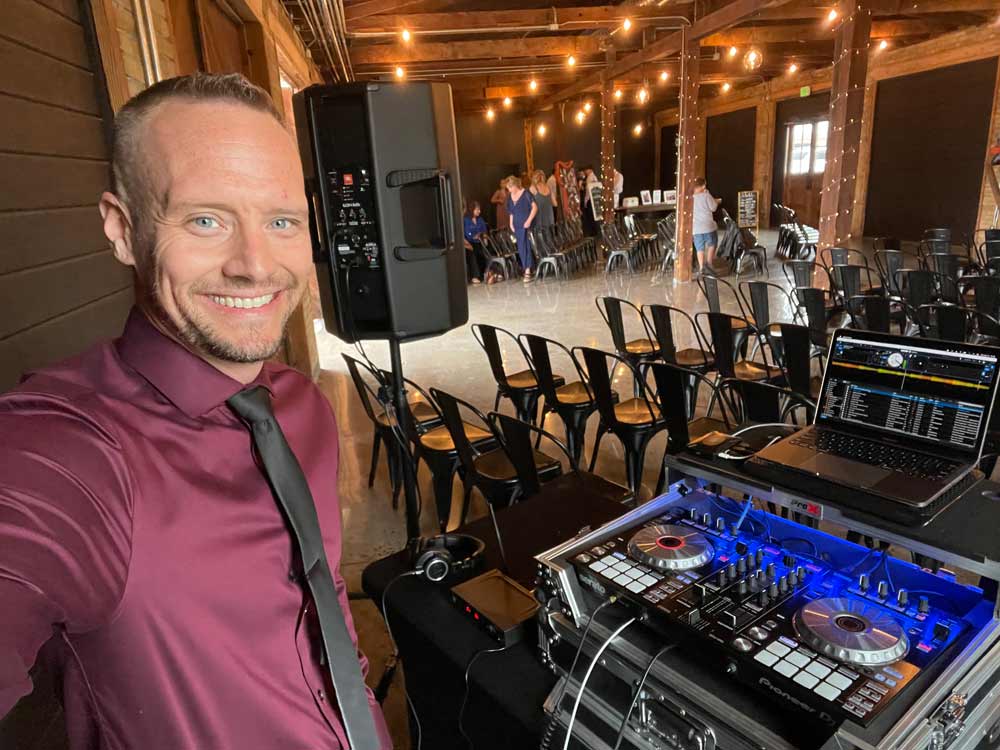 The Idahoan, wedding DJ, at the Morgan wedding in Rigby, ID