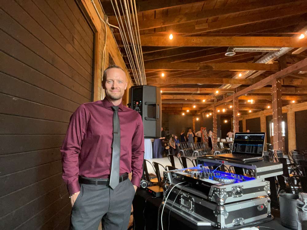 The Idahoan, wedding DJ, at the Morgan wedding in Rigby, ID
