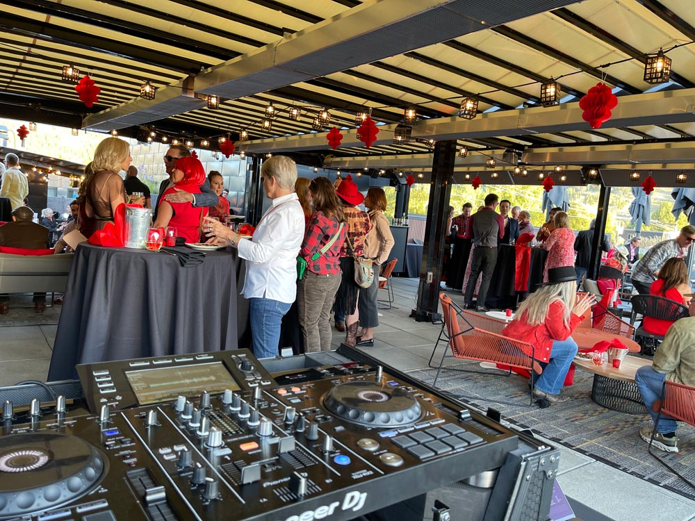 Jackson Hole Chamber of Commerce's Jackson Hole 40th Fall Art Festival Pain The Town Red Party and Fundraiser atThe Cloudveil Autograph Collection Luxury Hotel on September, 14th, 2024