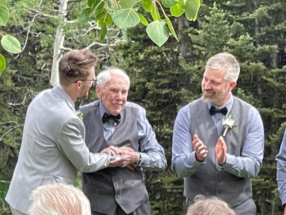 Dana and Chandler's wedding ceremony at Grand Targhee Resort in Alta, WY