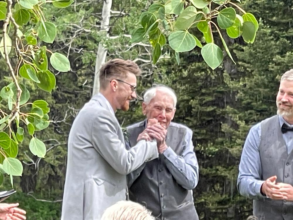 Dana and Chandler's wedding ceremony at Grand Targhee Resort in Alta, WY