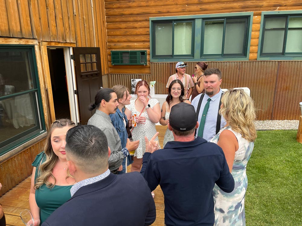 Dana and Chandler's cocktail hour at Grand Targhee Resort in Alta, W