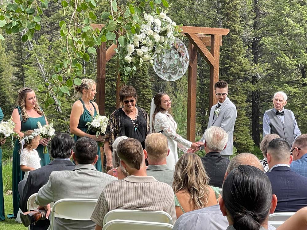 Dana and Chandler's wedding ceremony at Grand Targhee Resort in Alta, WY