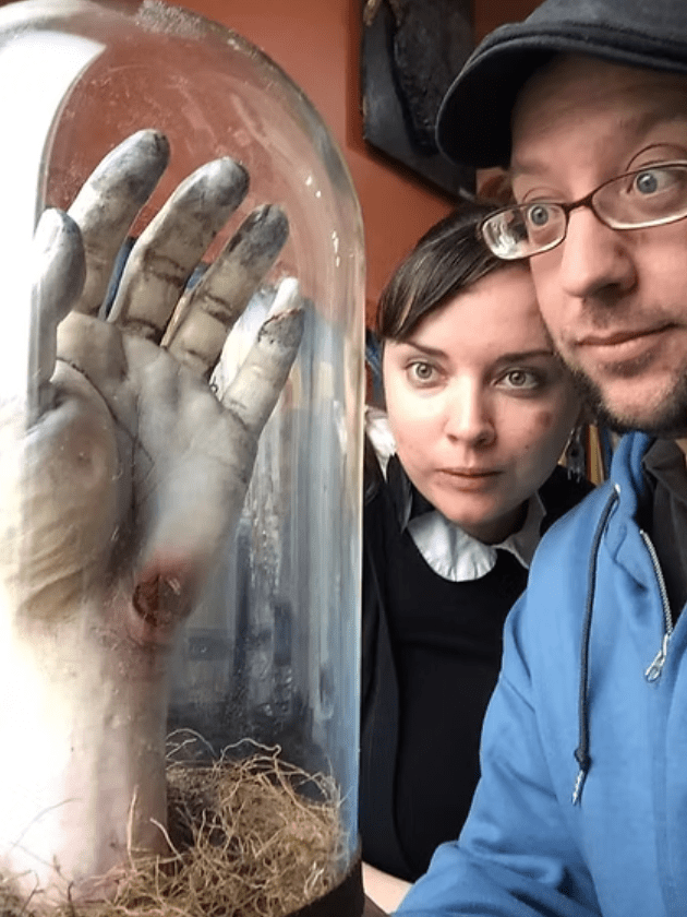 Jackie and Josh - owners of Strange Remains Curio Shop in Idaho Falls