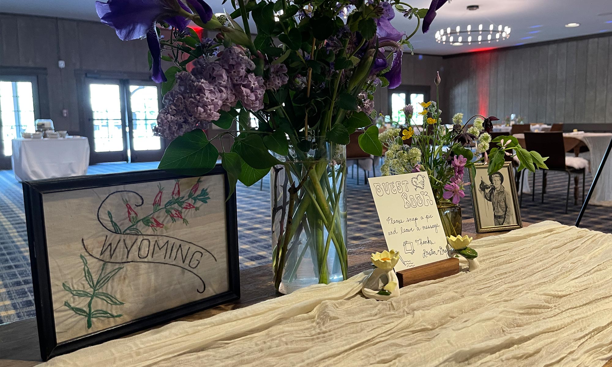Gray and Kristen's reception welcome table